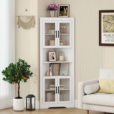 171cm Tall Corner Cabinet Space-saving Triangular Buffet Cabinet
