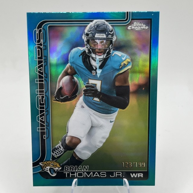 Brian Thomas Jr. 2025 Topps Chrome #135 Aqua Refractor #/199