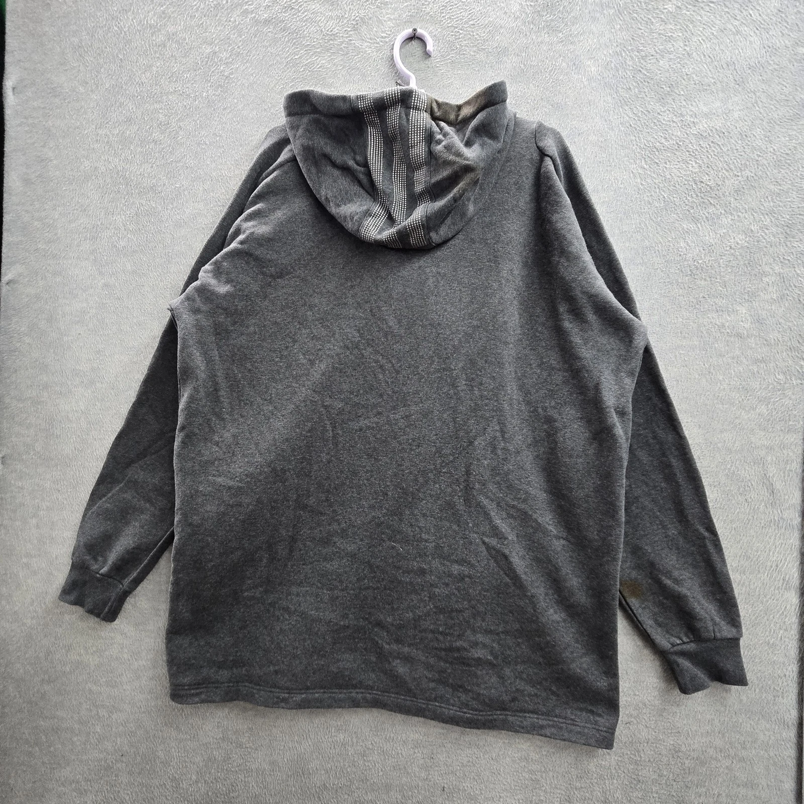Adidas Men Jacket L Gray Fleece Activewear Zipper Logo Long Sleeve READ - product detail image 13