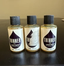 Lot of 3 Vintage LIQUID PAPER THINNER #565-01 - 3/4 Full