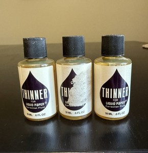 Lot of 3 Vintage LIQUID PAPER THINNER #565-01 - 3/4 Full