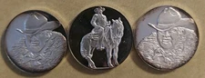 3x .999 Fine Silver Binion's Horseshoe Casino Token Centers ~ 1.8ozt