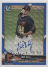 2018 Bowman Draft Chrome Pick Blue Wave Refractor 51/150 Jake Wong Auto 0l2