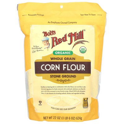 Organic Whole Grain Corn Flour, 22 oz (624 g)