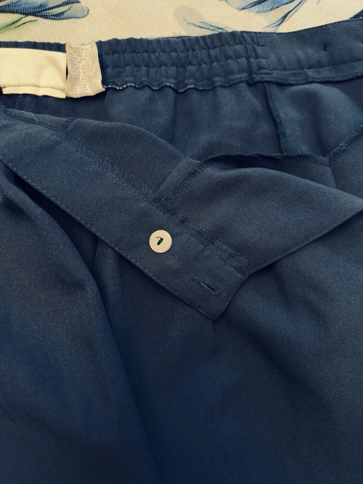 Kathie Lee Ladies Navy Blue Side Button Trousers Sz 12R Vtg - Image 2 of 4