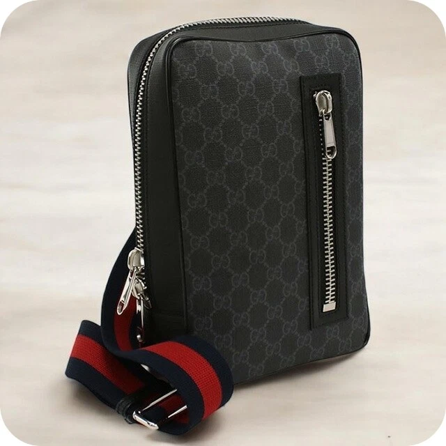 Sac bandoulière Gucci d'occasion homme marque GUCCI GG Supreme sac ceinture 478325 sac noir