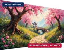 Landscape Diamond Art Kits for Adults,DIY 5D Sakura Diamond Painting Kits for Be