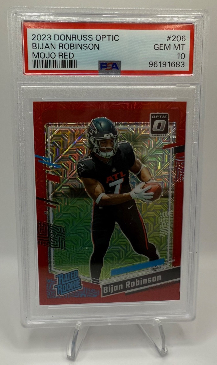 2023 Donruss Optic - Rated Rookie Bijan Robinson #206 Mojo Red GEM MT PSA 10 RC