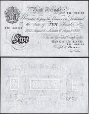 Beale. £5 August 6 1952 (BYB BE94c) Y52 063153. AU+.           dy23924