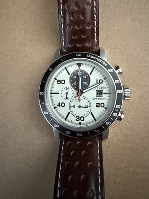 #ad Citizen Eco Drive Brown Leather Strap Men’s Watch. $175.00