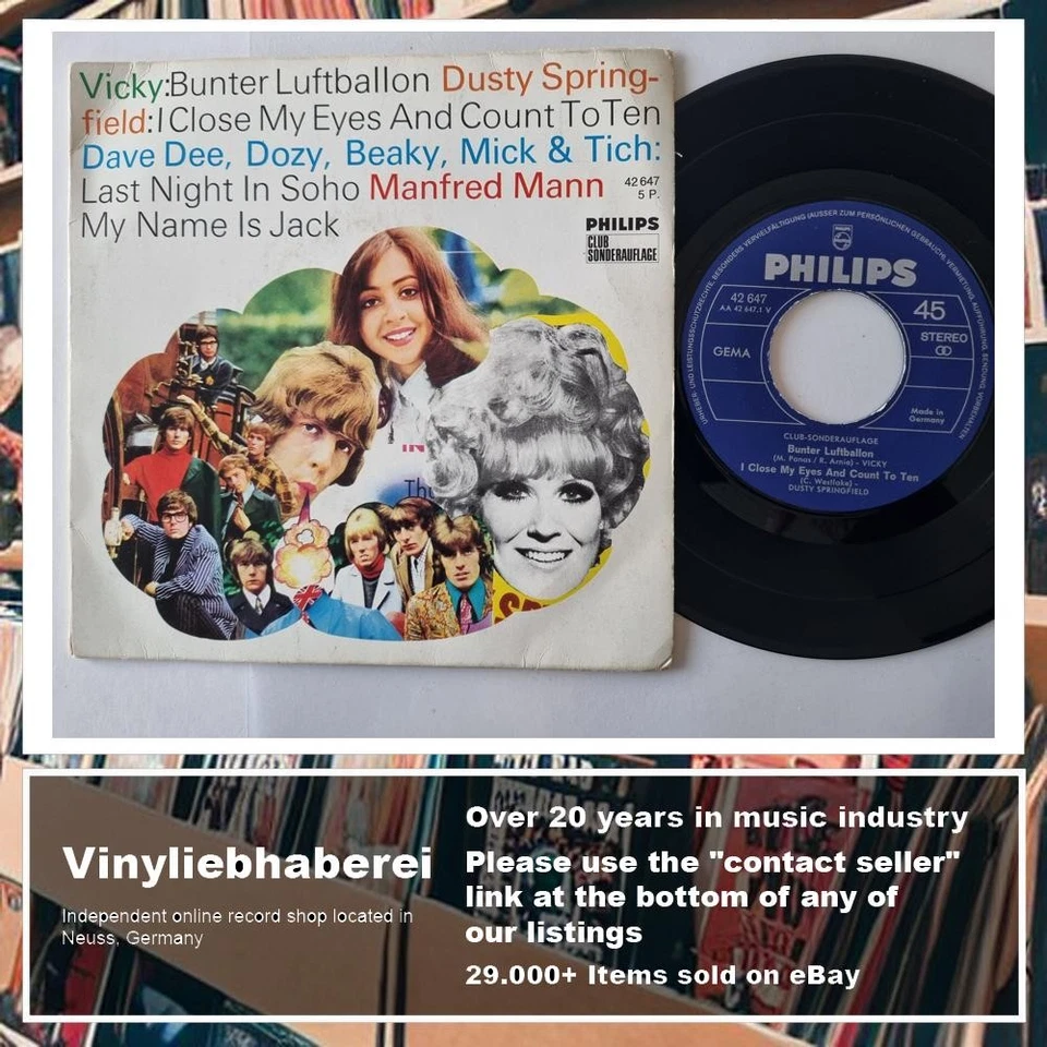 Vicky Leandros/ Dusty Springfield/ Manfred Mann - Bunter Luftballon 7'' Vinyl EP - Image 4 of 4
