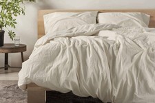 Coyuchi Organic Crinkled Percale Duvet Cover Natural King
