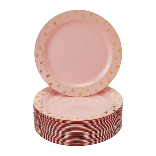 Elegant Disposable Plates For Party - (24 Piece) Heavy Duty Disposable Dinner...