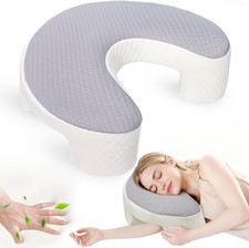 Side Sleeper Pillow for Adults, Ergonomic Memory Foam Pillow with Arm Hole for N