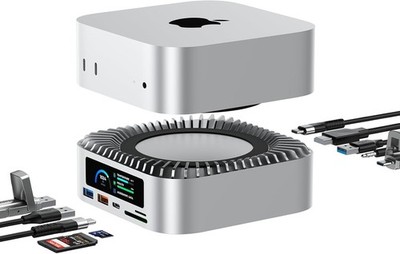 RayCue ALL-in-One Dock für Mac mini M4 mit Smart Display & 8TB SSD Slot 4K60 HDM