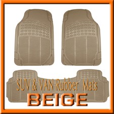 Fits Toyota Tacoma All Weather Semi Custom Tan Beige Rubber Floor Mats 3 Pcs
