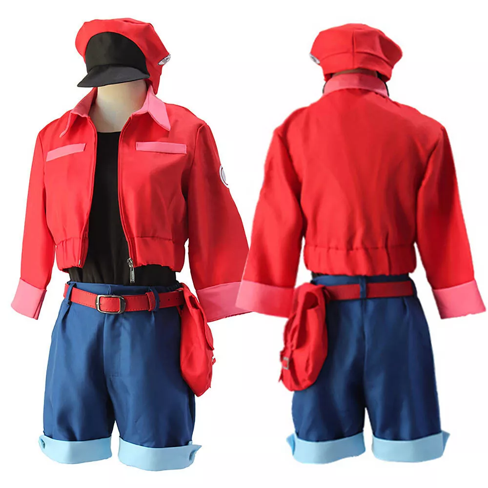 Anime Cells at Work! Erythrocite Red Blood Cell Cosplay Boots &