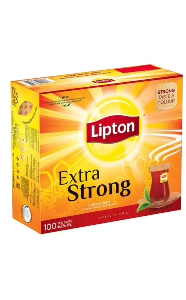 Bolsas de té negras Lipton Extra Strong Tea Chai (2,2 G*100) 220 GR شاي لبتون طعم قوي Foto 2 de 2