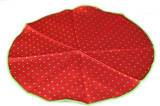 Umberto Algodon Red & Lime Dot Silk Pocket Round - $75 Retail New