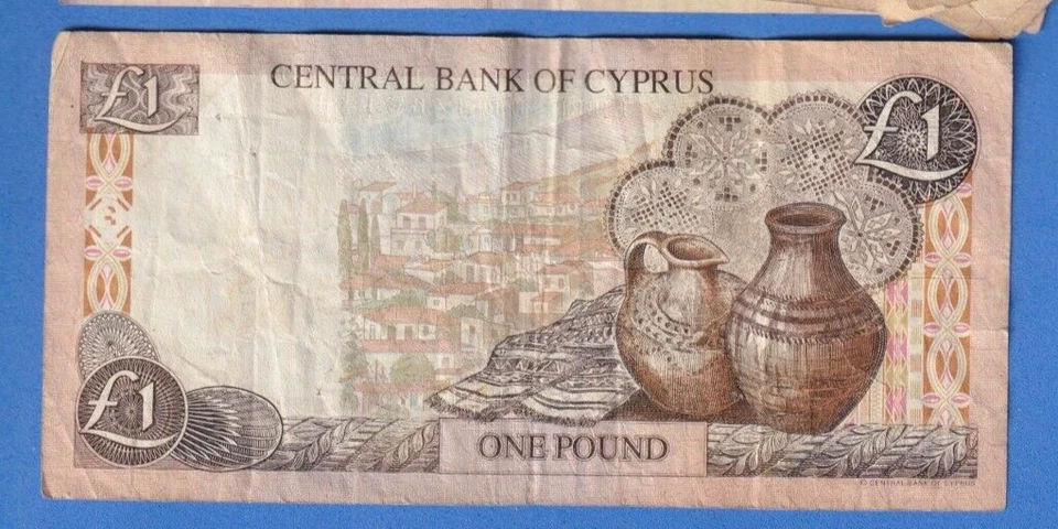 Cyprus 1 Pound 1997 P-60a Well Circulated Banknote Pre EURO - Image 2 of 2