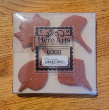 Hero Arts Mounted Rubber Stamps LL684 REAL LEAVES Set of 4