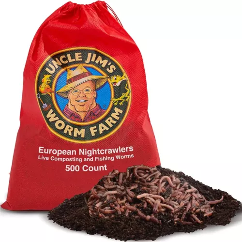 Uncle Jim's Worm Farm Super Red European Nightcrawlers for Composting and Garden