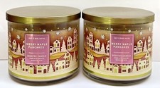 Bath Body Works 3-wick Scented Candle Lot Set of 2 MERRY MAPLE PANCAKES