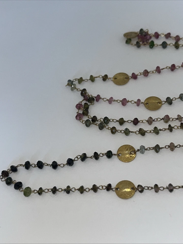 女式多色碧玺串珠链项链 — 第 2/4 张图片