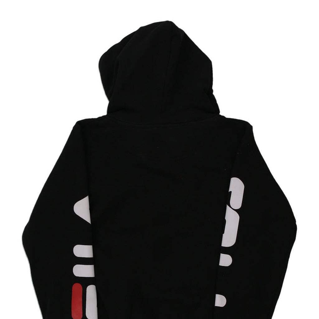 Felpa con cappuccio Fila Spellout età 10 12 anni XL cotone nero