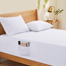 Extra Deep Pocket Queen Fitted Sheet Only - Fits Up to 24 Inch Mattress - Lux...