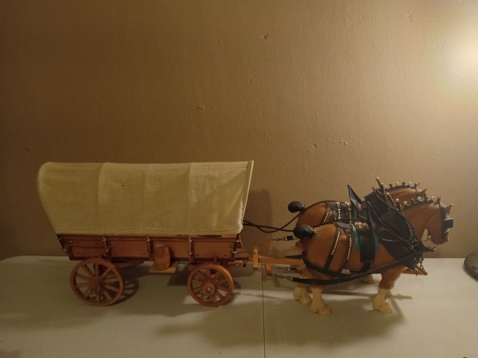 Covered Wagon W/80 Vntg Breyer Clydesdales (2)with Tack. Breyer