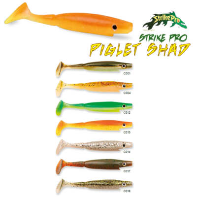 Strike Pro Piglet Shad 6Stück 10cm 7g Gummifisch Hechtgummi Pike Farbe wählbar
