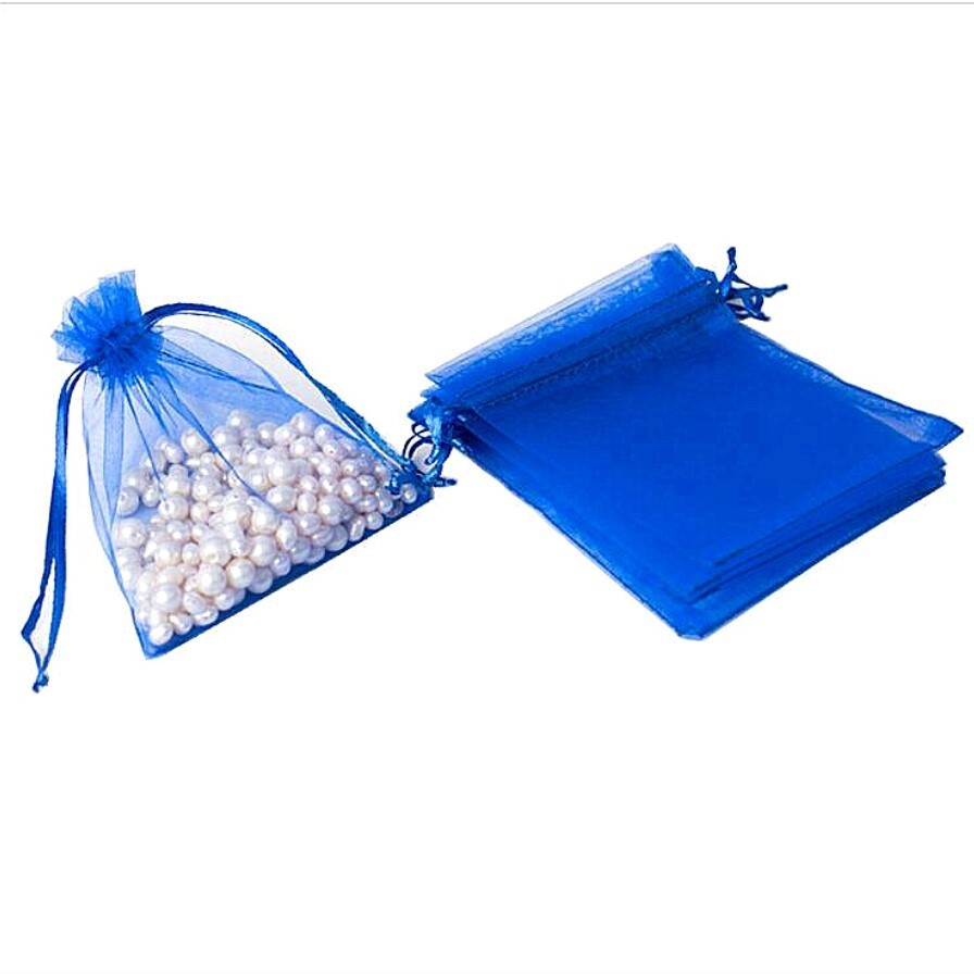 100pcs Turquoise Organza Bags 7x9cm - Drawstring Gift Bags For Wedding, Jewelry, Party Favors