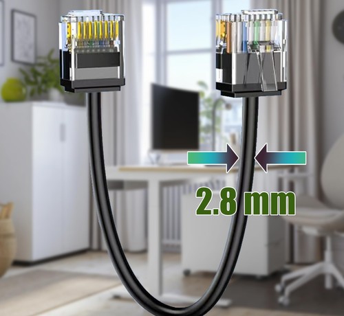 ® - 20m Câble Ethernet Slim Cat 6 Câble Réseau LAN WAN Cat6 32AWGUltra Slim N... - Photo 2/8
