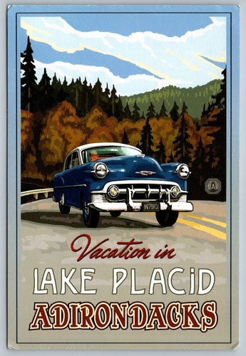 Postcard Painting by Paul Lanquist Lake Placid Adirondacks NY 6x4"