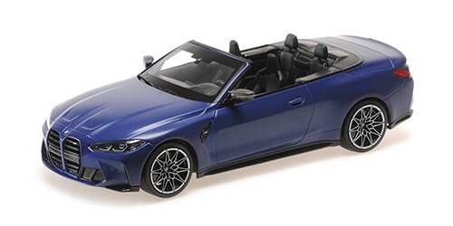 BMW M4 Cabriolet 2020 bleu mat 1/18 réplique idéale pour vitrine de passionné