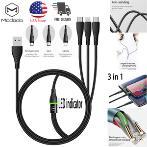 Mcdodo 3 In 1 Lightning Micro Usb Type C Charging Cable Samsung Iphone Universal Ebay