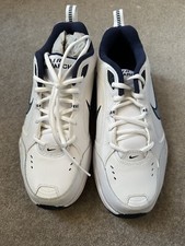 Nike Air Monarch IV Men s 9.5 4E White Silver Blue Sneakers Shoes