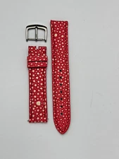 16mm Hot Pink Genuine Leather Watch Band - USA