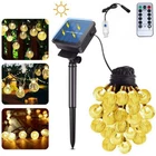 SOLAR POWERED LED String Lights Retro Bulb Garden Outdoor Fairy Ball Hangin Lamp