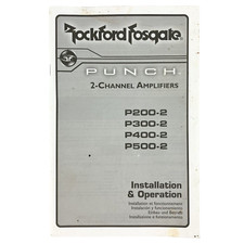 Rockford Fosgate Punch Owners Installation Manual Amplifiers P2000-2 P3 P4 P5