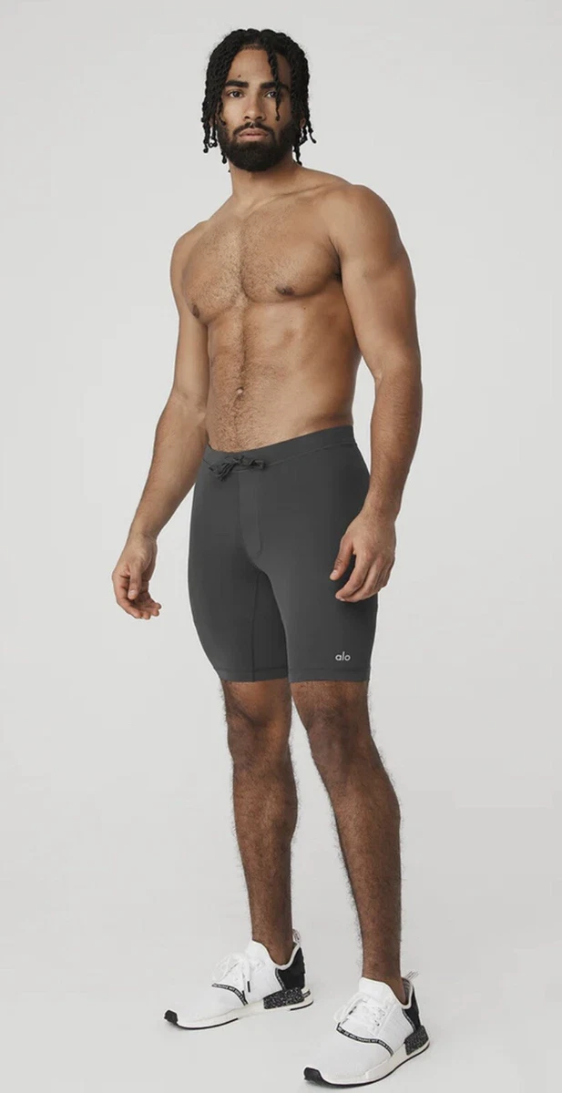 Mens Alo Yoga Gray Compression Shorts New $68 Large