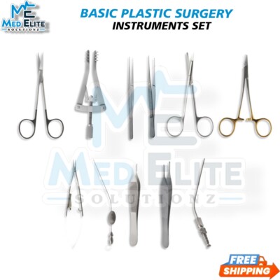 Basic Plastic Instruments Set Professional Plastic Surgery Kit 11 Pcs