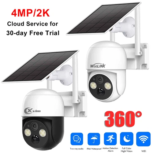 4MP WiFi Solar Camera Wireless Outdoor 2K Solar Battery Security Camera System