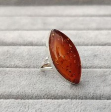 Beautifull Baltic Amber Gemstone 925 Sterling Silver Handmade Ring All Size A-12