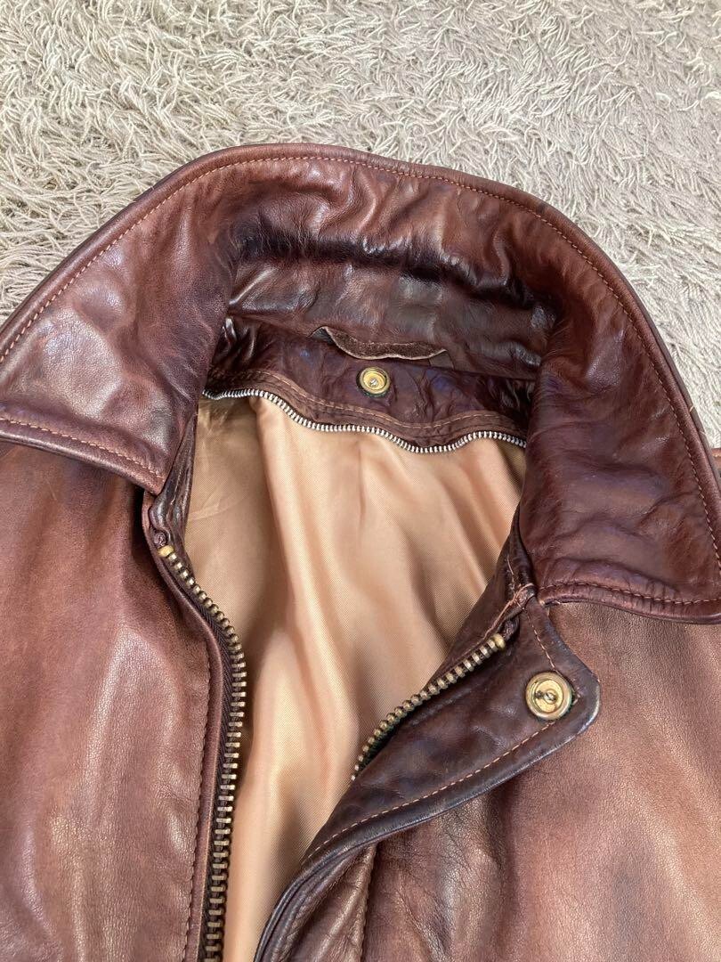 Schott NYC A-2 G-1 Leather Flight Jacket Size 40 Dark Brown