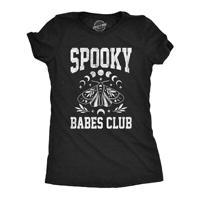 Womens Spooky Babes Club T Shirt Funny Hot Halloween Scary Season Lovers Tee For
