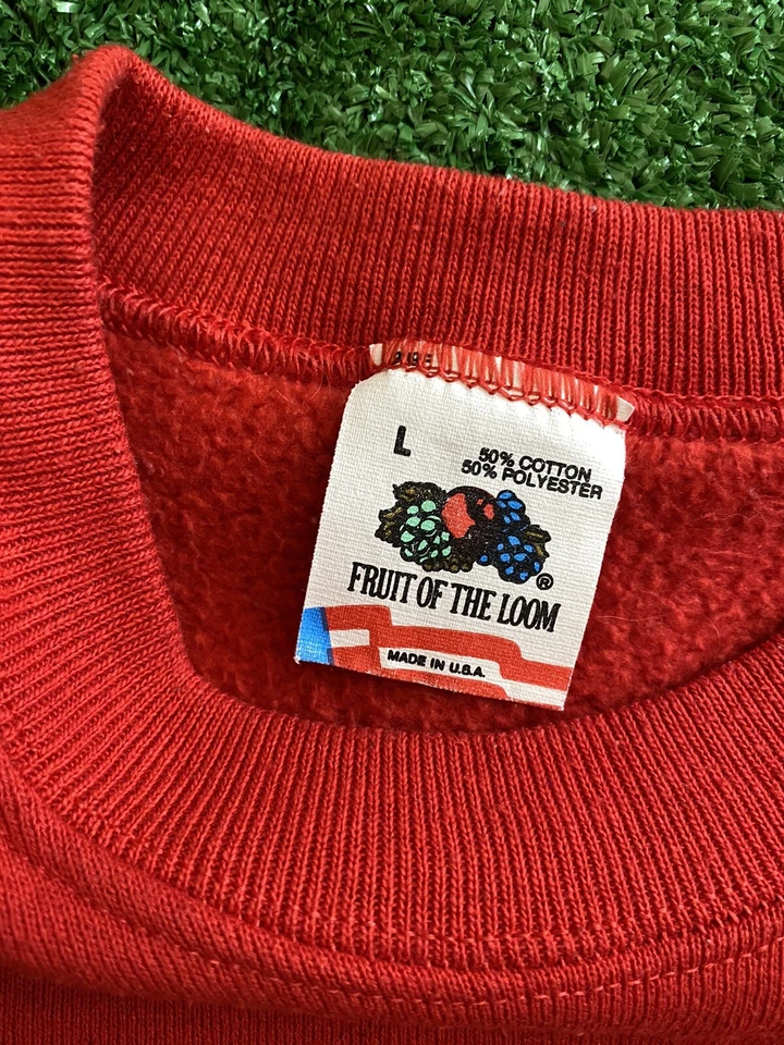 VTG 90s Fruit of the Loom Large Red Snow Goose Ugly Christmas Sweatshirt GUC - Image 3 of 4