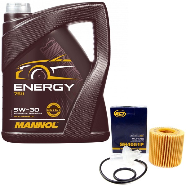 MotoröL Set 5W-30 5 Liter + ÖLfilter FüR Toyota Avensis Yaris Auris RAV 4 IV-image