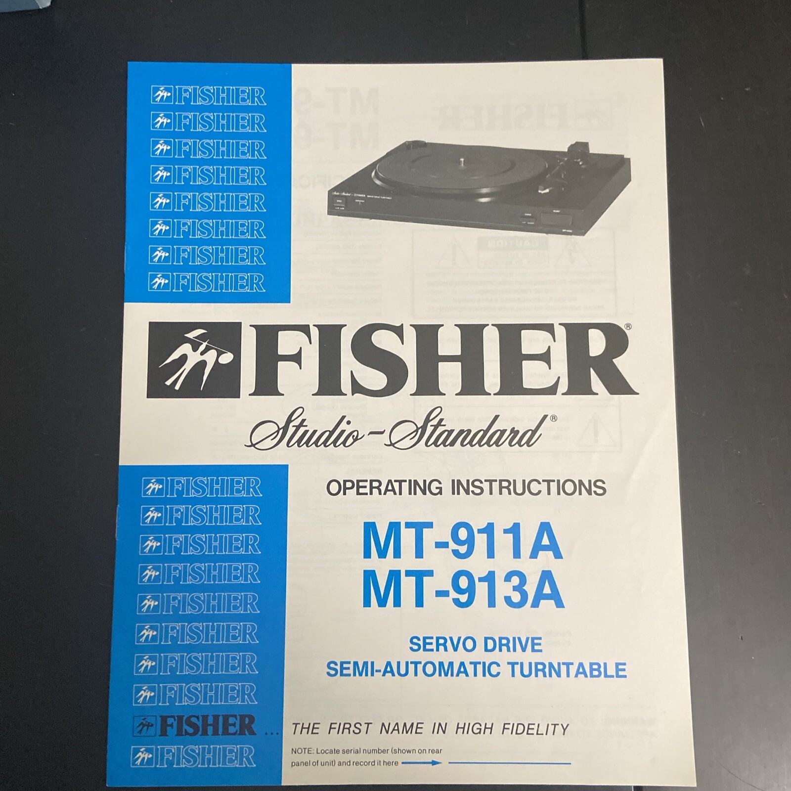 Fisher MT-911A MT-913A Semi-Auto Servo Turntable User Guide